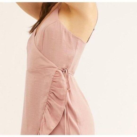 Free People All My Love Slip Wrap Ruffle Detail Sleeveless Mini Dress Size Small - Picture 7 of 7